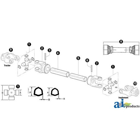 A & I Products Outer Tube 59.2" x1.7" x1.7" A-BP125081500
